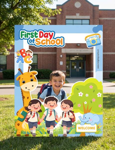 thumbnail First Day of School Selfie Standee 6.5x5 Feet PSD Template